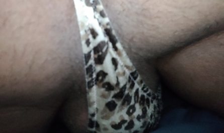 Sissy wearing leopard thong.