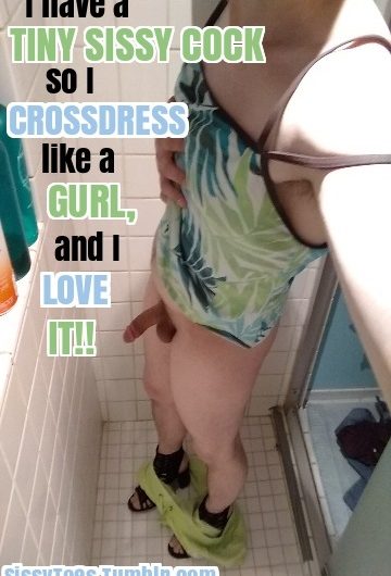 I have a tiny sissy cock so I crossdress