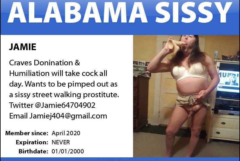 Sissy Jamie shows off her ID sucking a dildo