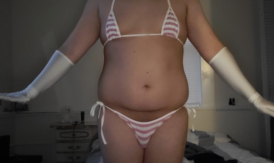 Sissy Hannah showing off in a slutty bikini