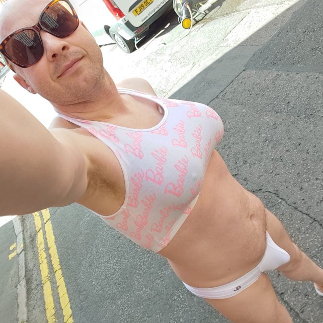 A warm day in the street for public sissy humiliation