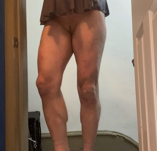 Sissy Cynthia Poses with Her Cameltoe Pussy Showing