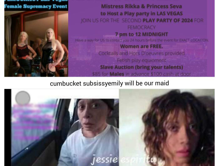 Sissy Jessie Espiritu will be sucking cocks for Mistress Rikka and Princess Seva