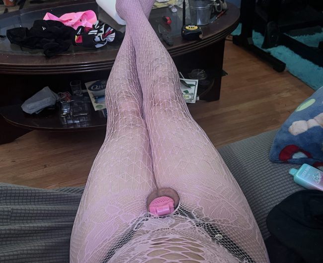 Sissy caged and dressed up